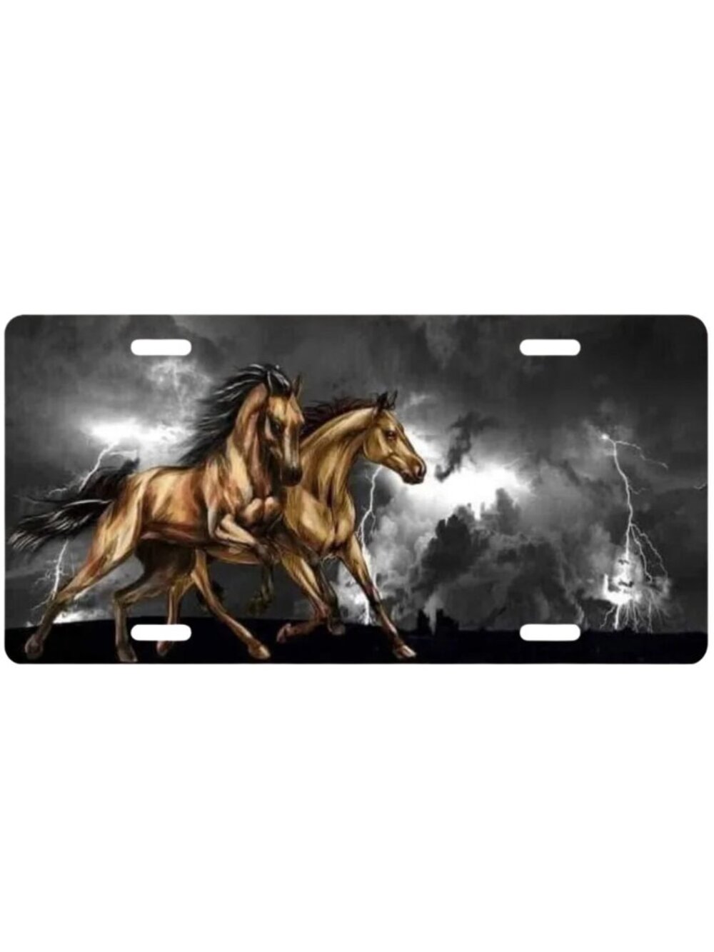 Running Horses Black Car Tag Custom Vehicle License Plate